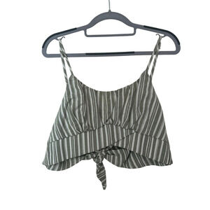 Altar'd State Green Stripped Crop Top - Small